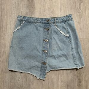 i heart it light blue denim jean mini skirt